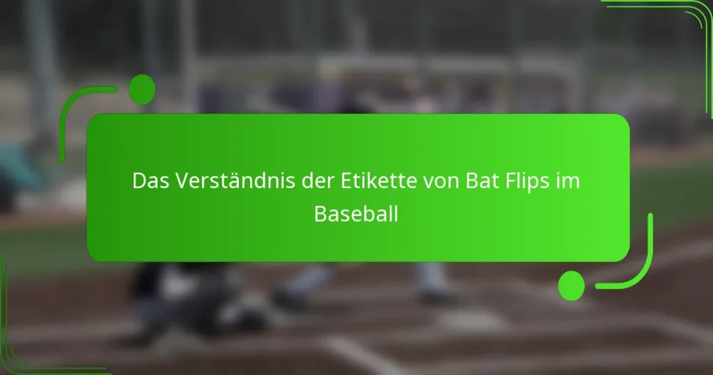 Das Verständnis der Etikette von Bat Flips im Baseball