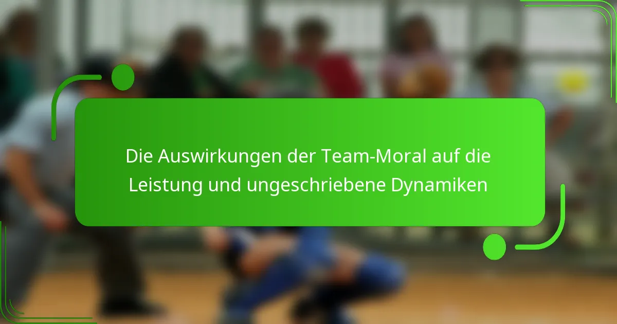 Die Auswirkungen der Team-Moral auf die Leistung und ungeschriebene Dynamiken