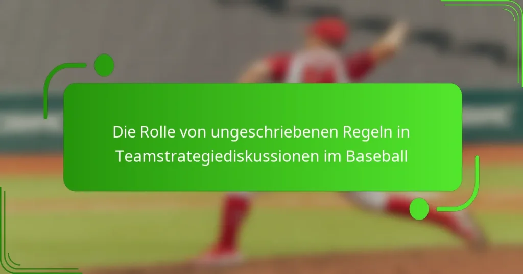 Die Rolle von ungeschriebenen Regeln in Teamstrategiediskussionen im Baseball