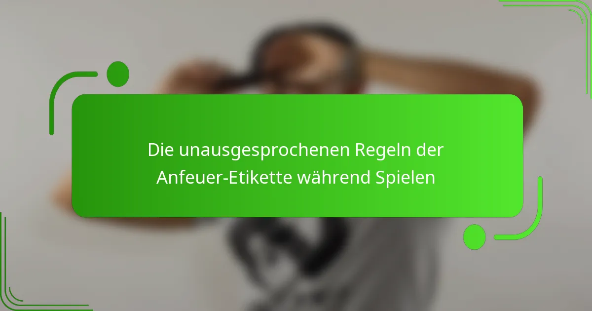 Die unausgesprochenen Regeln der Anfeuer-Etikette während Spielen
