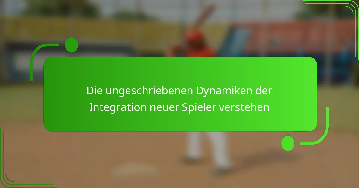 Die ungeschriebenen Dynamiken der Integration neuer Spieler verstehen