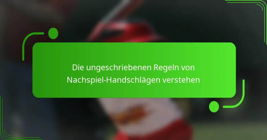 Die ungeschriebenen Regeln von Nachspiel-Handschlägen verstehen