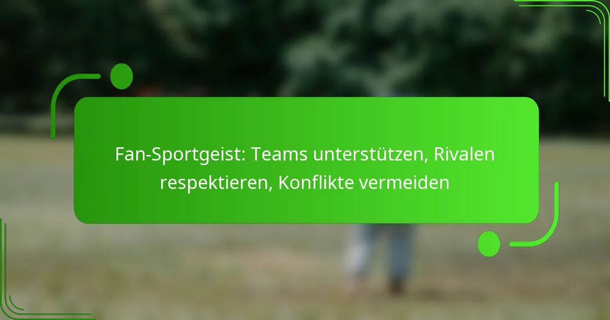 Fan-Sportgeist: Teams unterstützen, Rivalen respektieren, Konflikte vermeiden