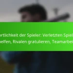 Sportlichkeit der Spieler: Verletzten Spielern helfen, Rivalen gratulieren, Teamarbeit