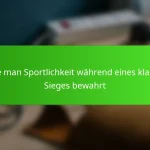 Wie man Sportlichkeit während eines klaren Sieges bewahrt