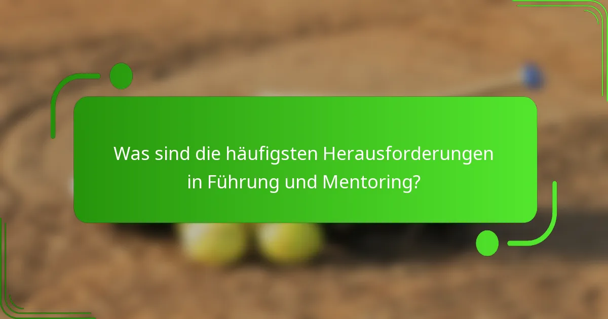 Was sind die häufigsten Herausforderungen in Führung und Mentoring?