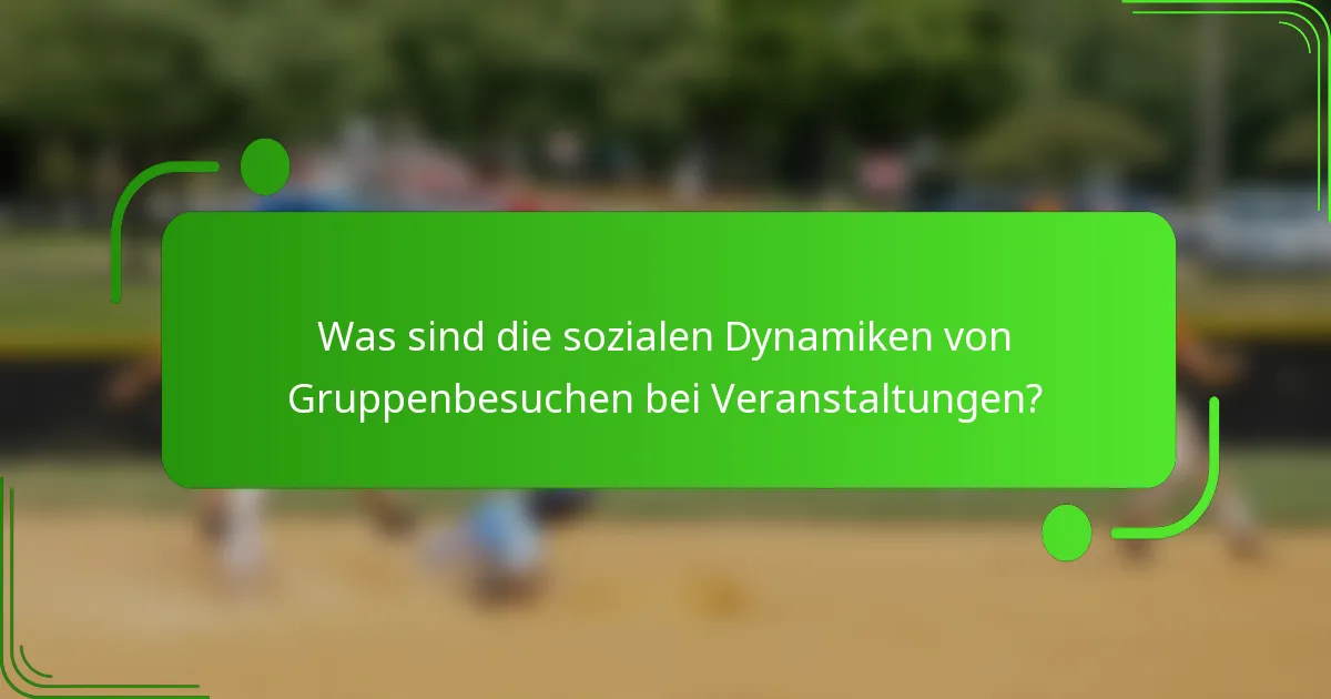 Was sind die sozialen Dynamiken von Gruppenbesuchen bei Veranstaltungen?