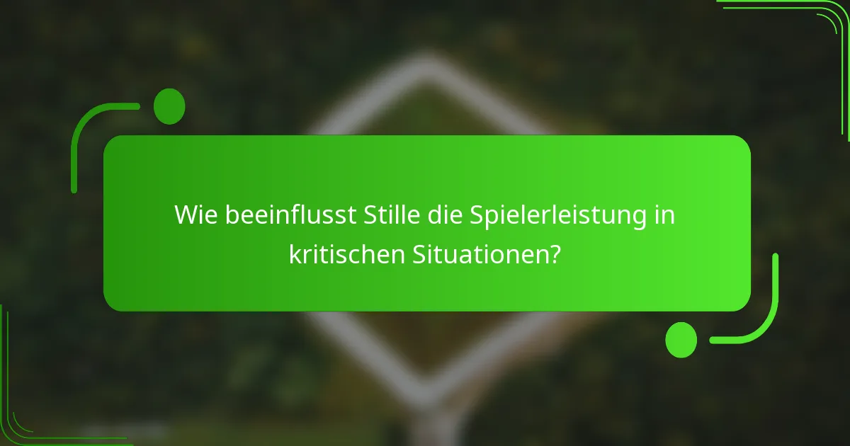 Wie beeinflusst Stille die Spielerleistung in kritischen Situationen?