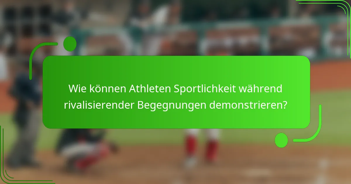Wie können Athleten Sportlichkeit während rivalisierender Begegnungen demonstrieren?